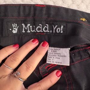Mudd Black Women's Jeans with Red Stitching